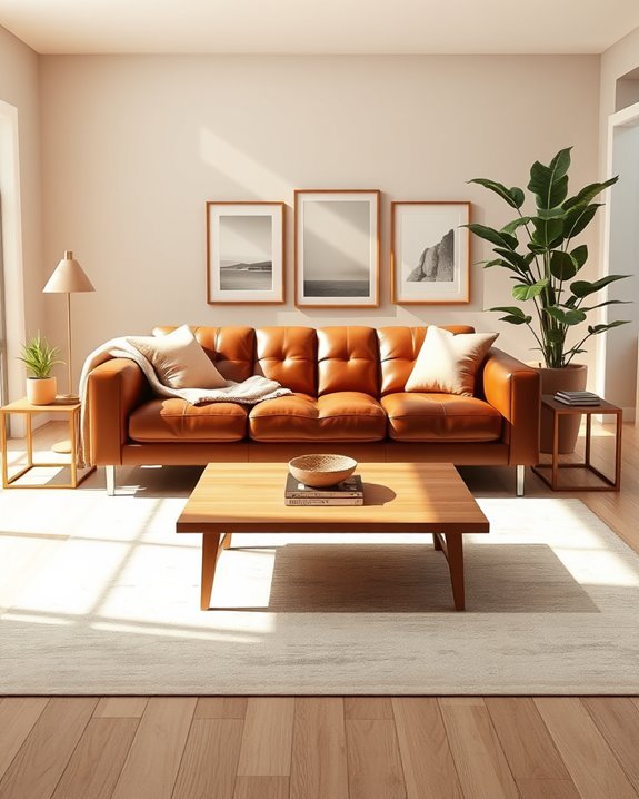 brown leather sofa care