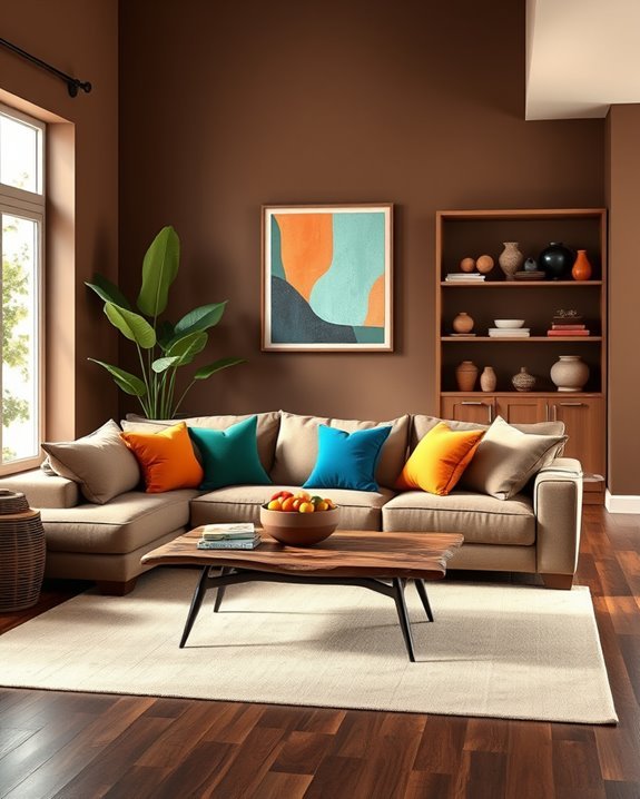 brown tones vibrant accessories