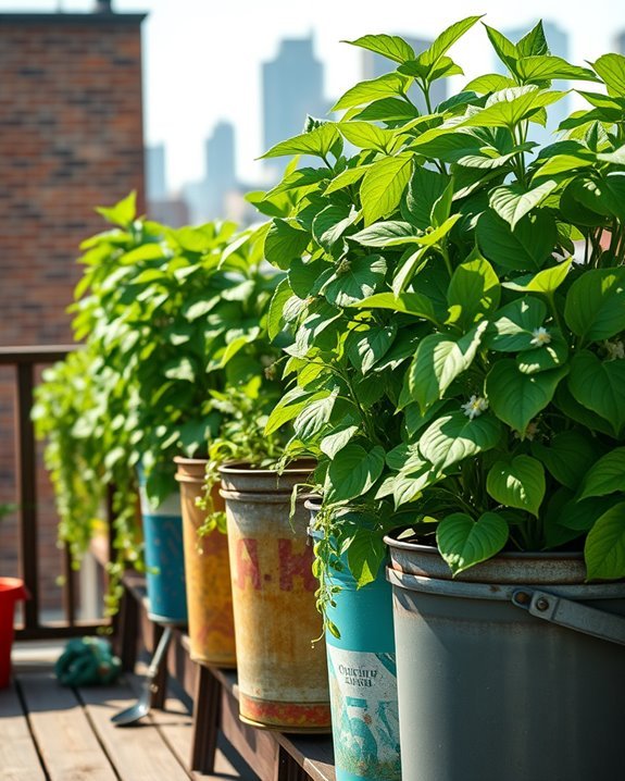 bush beans in buckets