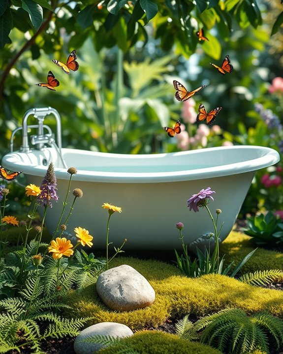 butterfly friendly garden bathtub