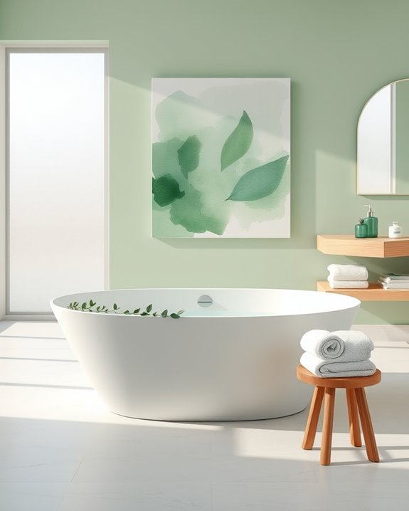 calming green pastel artwork