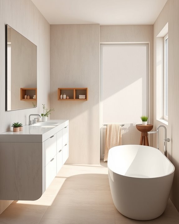 calming neutral bathroom oasis