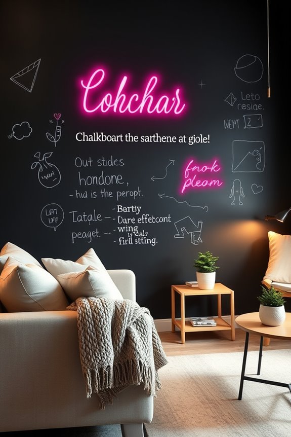 chalkboard creativity with neon