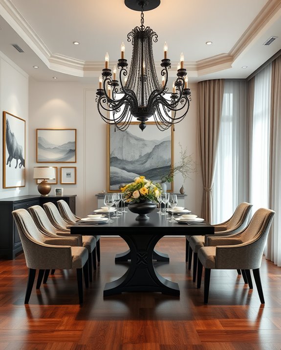 chandelier with elegant artwork