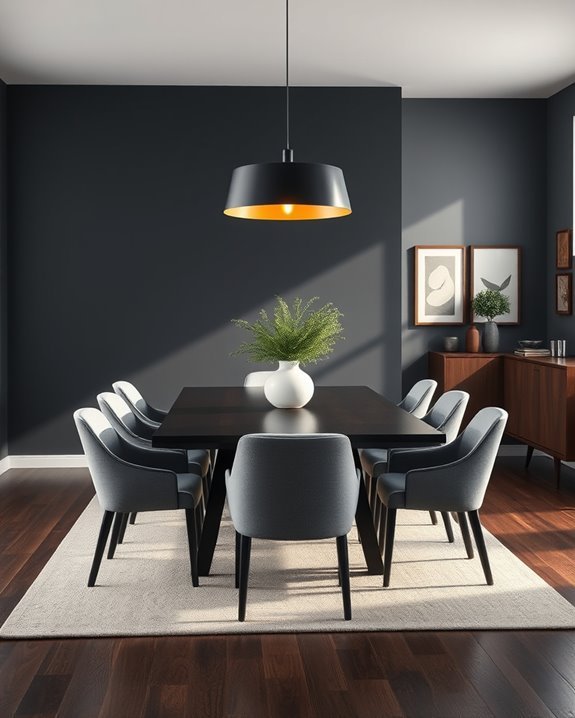 charcoal elegance enhances dining