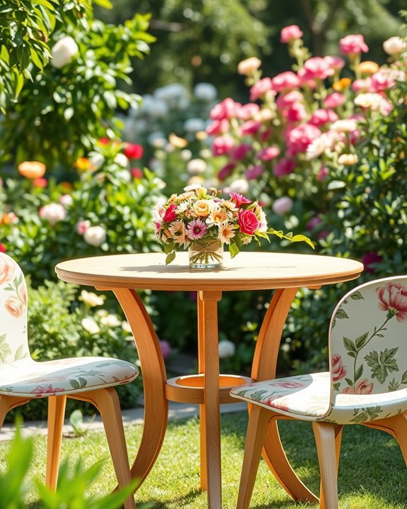 charming floral garden seating