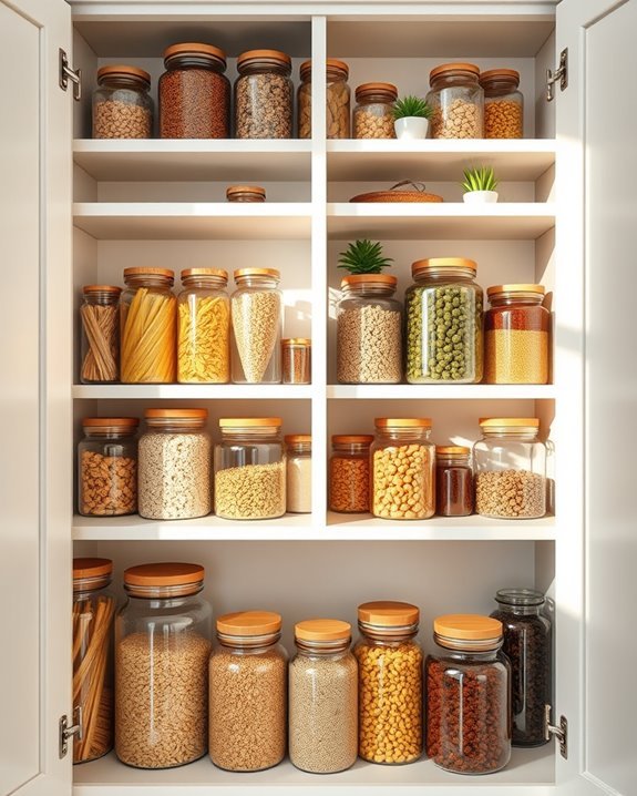 charming organized jar storage