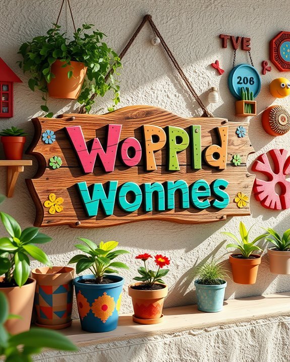 charming whimsical wooden signs