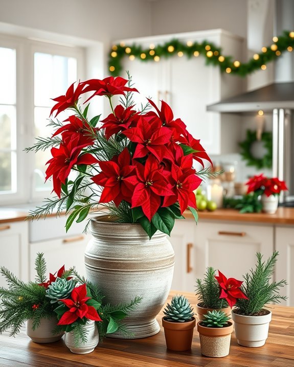 cheerful holiday plant arrangements