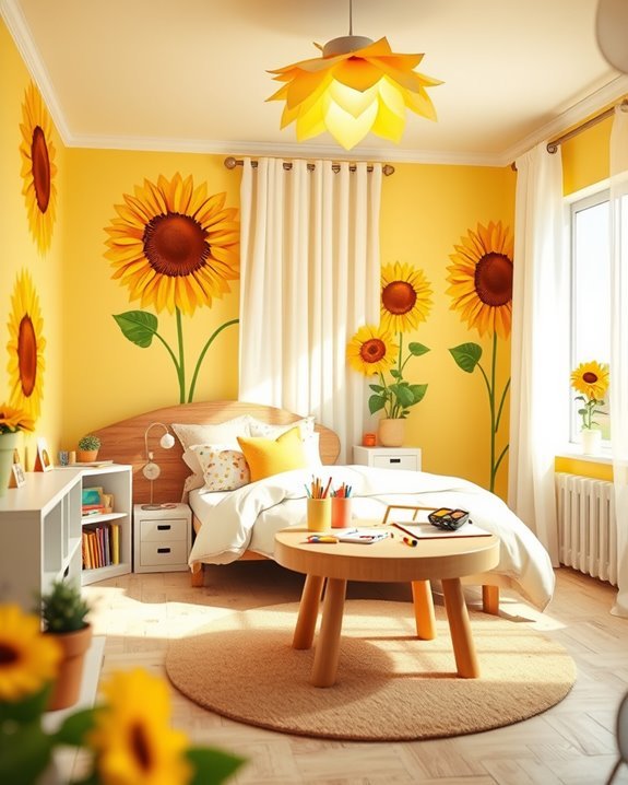 cheerful sunflower room decor