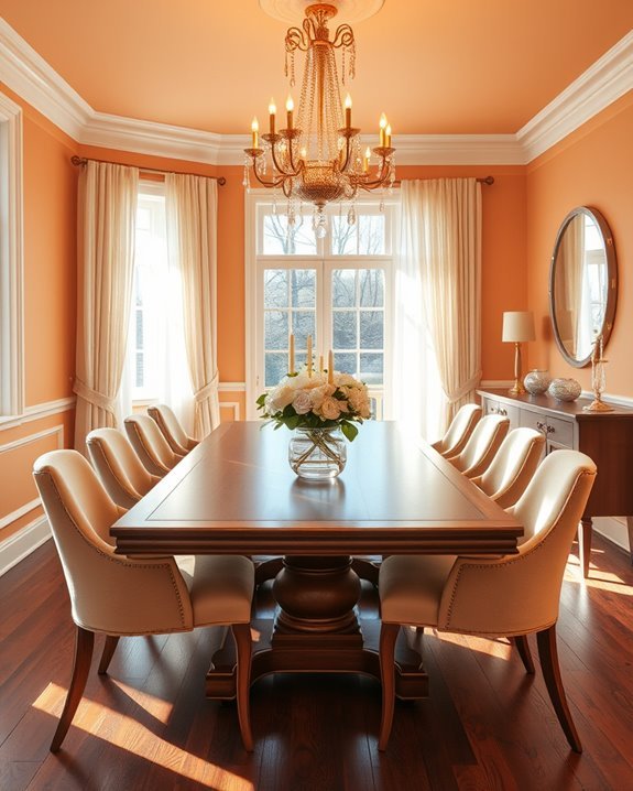 cheerful warm apricot decor
