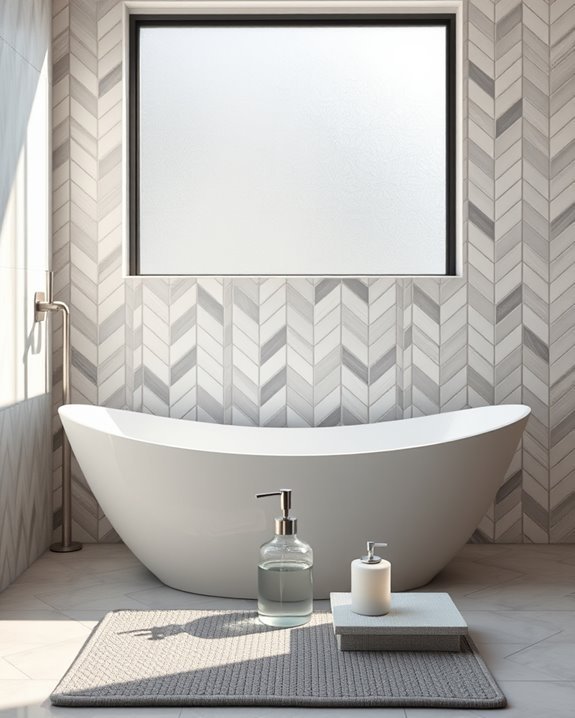 chevron pattern bathroom design