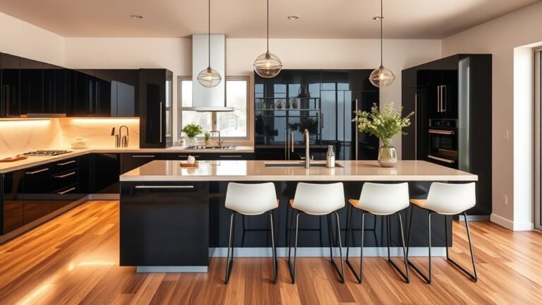 chic beige and black kitchens