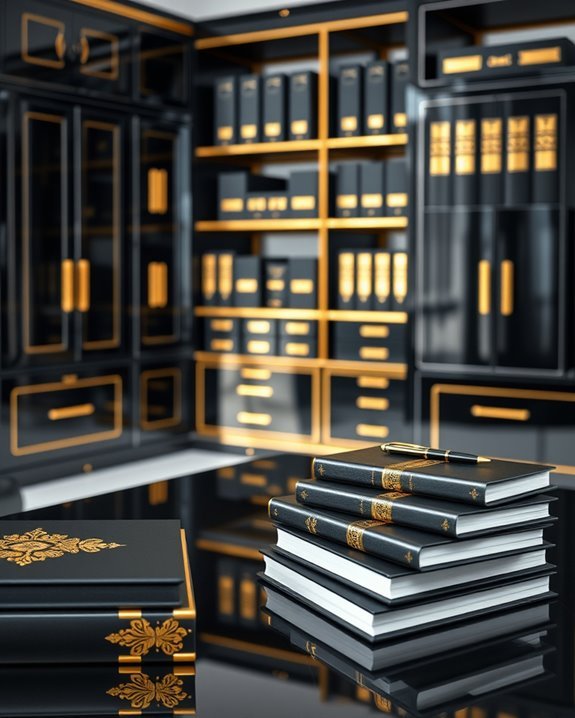 chic black and gold storage