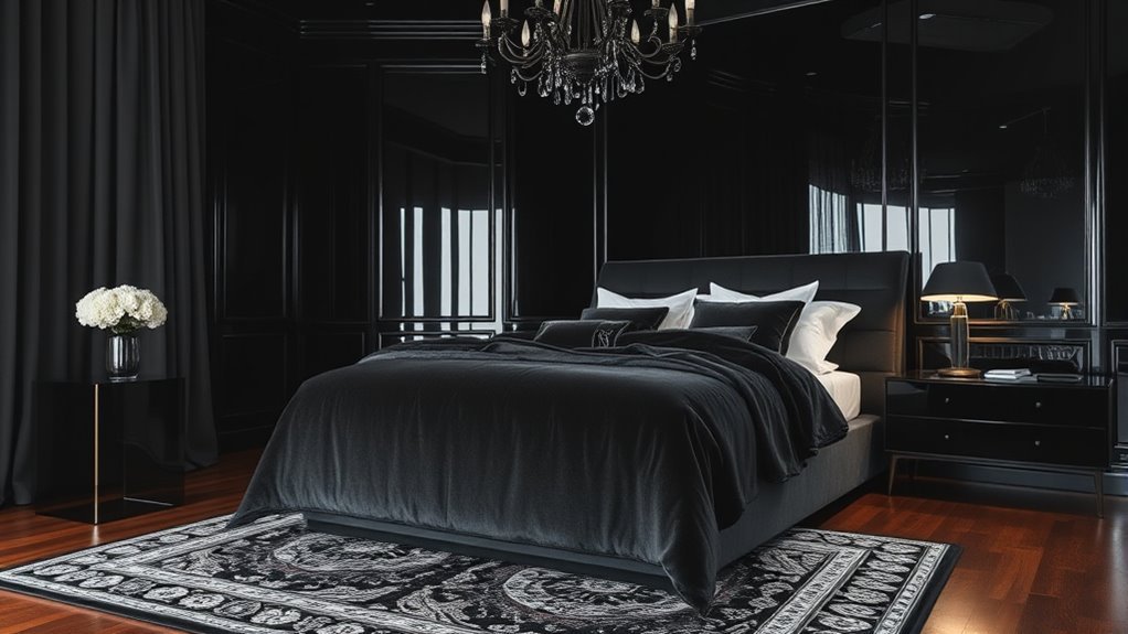 chic black bedroom designs