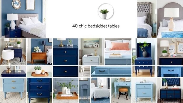 chic blue bedside table designs