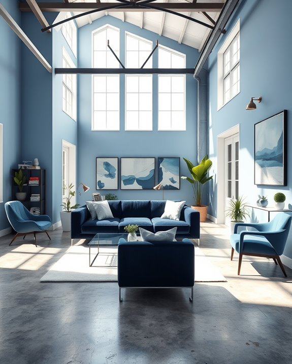 chic blue urban retreat