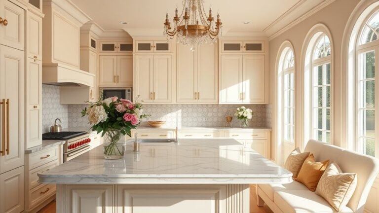 chic cream and gold kitchens