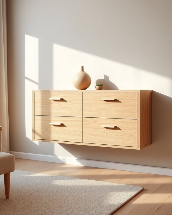 chic floating cabinet storage