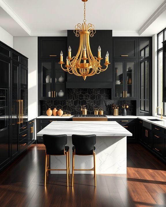 chic gold kitchen lighting