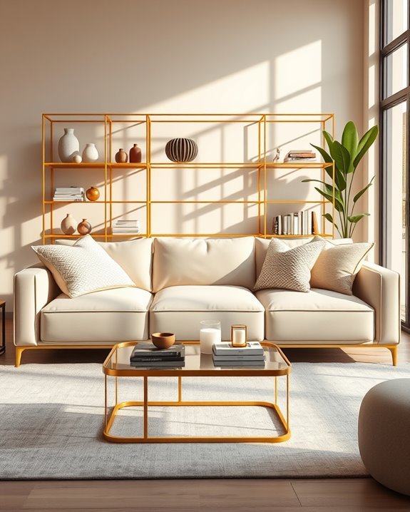 chic gold shelving transformation