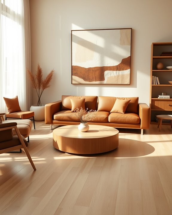 chic minimalist brown accents