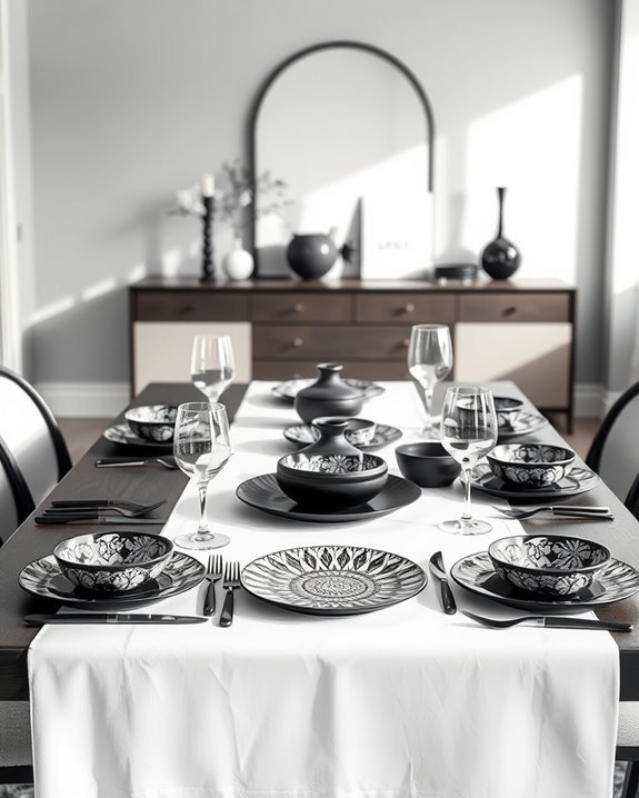 chic monochrome dining experience