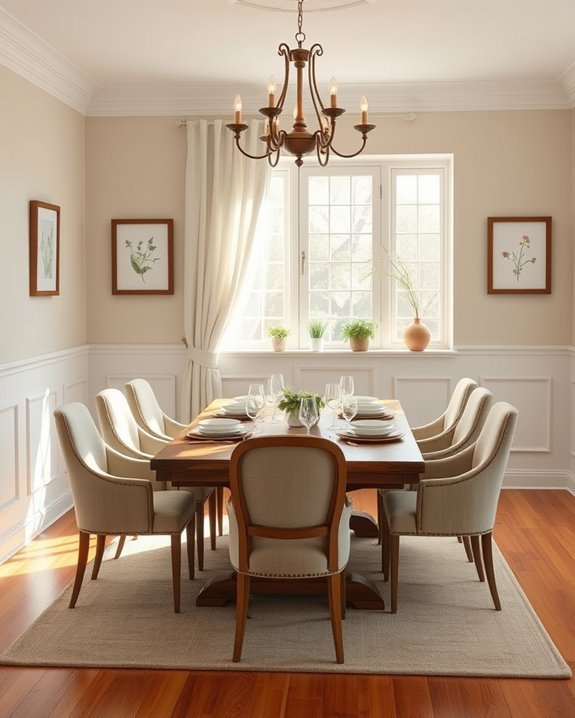 classic cottage dining wainscoting