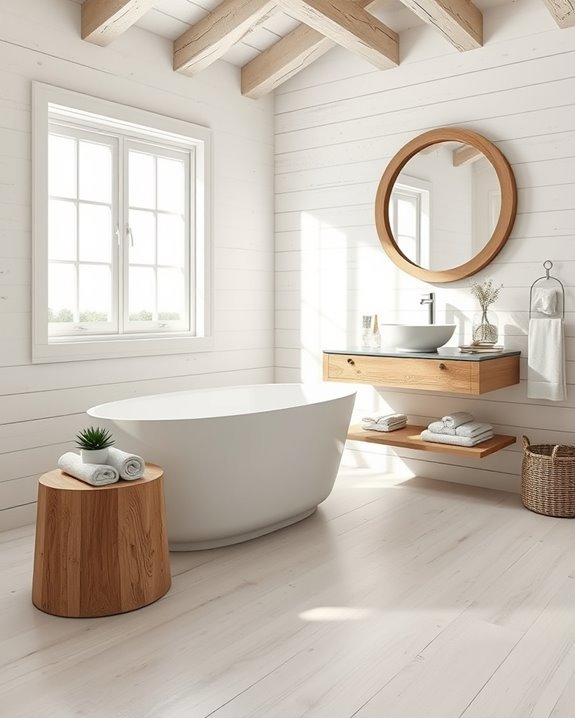 coastal charm with whitewashed wood