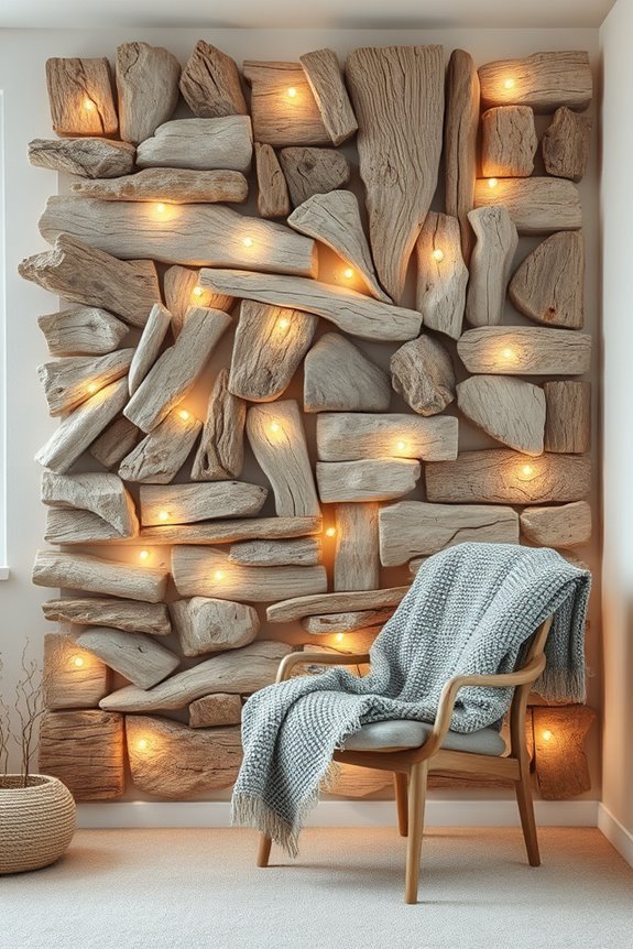 coastal driftwood wall glow