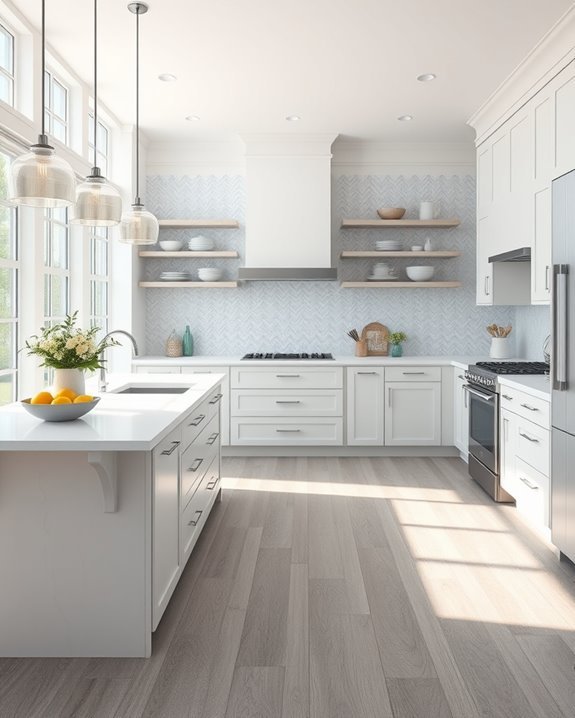 coastal gray wood kitchens
