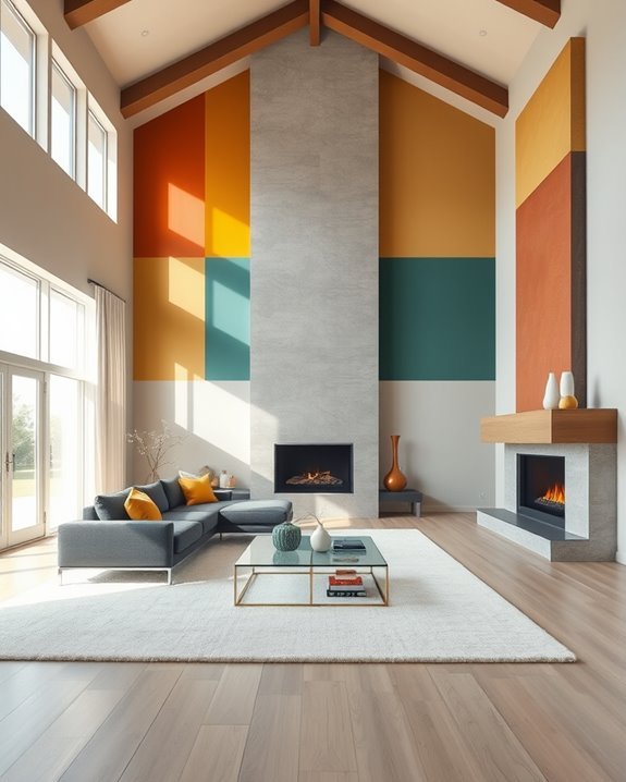 color blocking for high ceilings