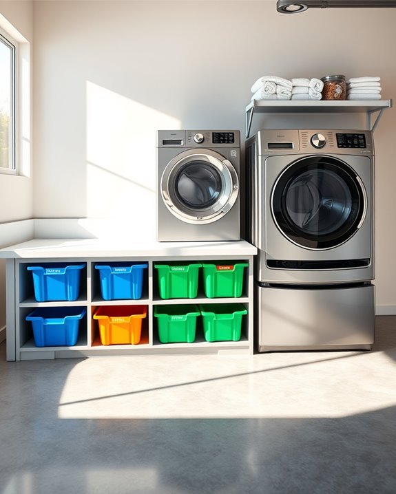 color coded laundry organization system