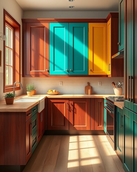 colorful accents enhance warmth