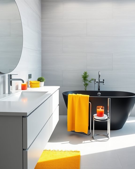 colorful bathroom accessories elevate