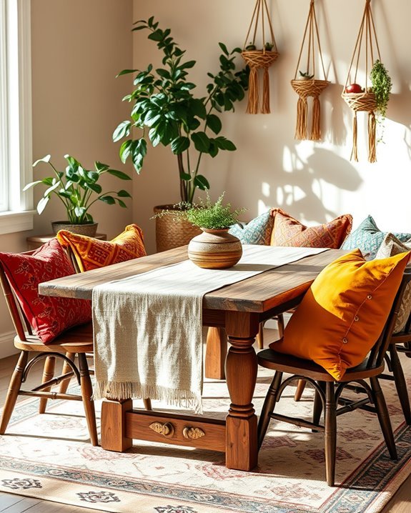 colorful bohemian cushion decor