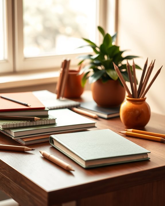 colorful earthy office supplies