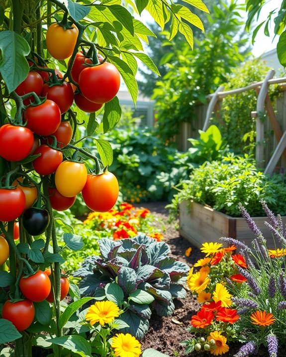 colorful edible garden design