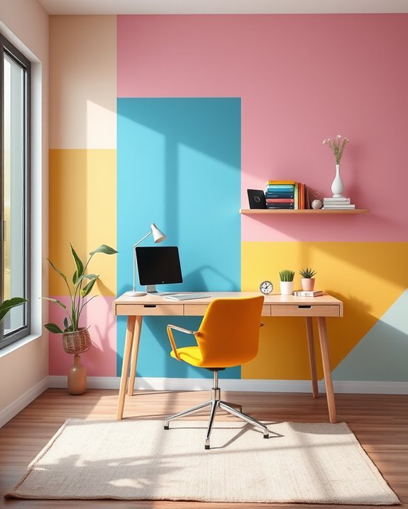 colorful energetic home office