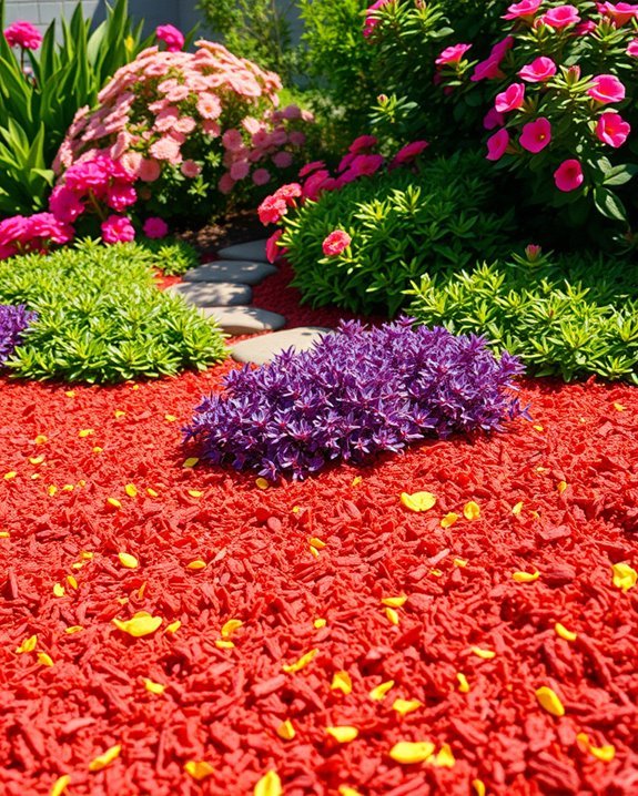 colorful mulch enhances aesthetics