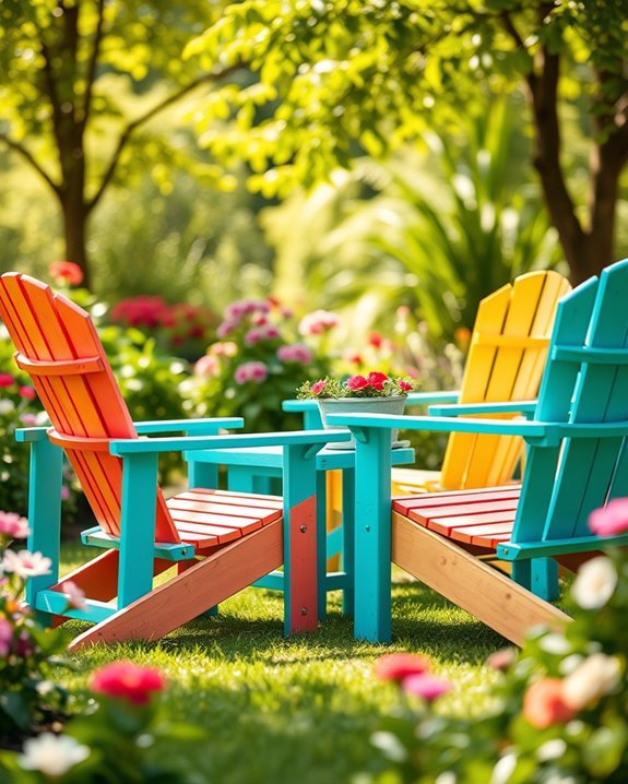 colorful outdoor seating set