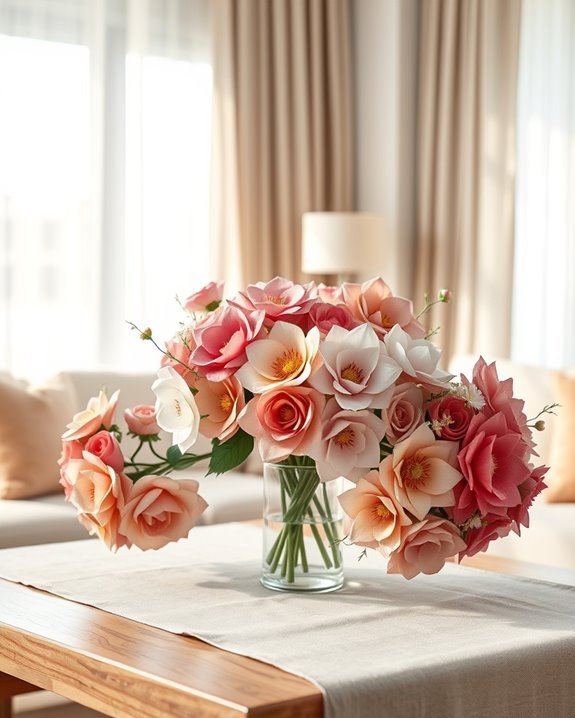 colorful paper flower arrangements