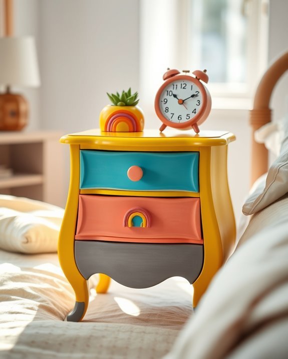 colorful whimsical nightstand designs