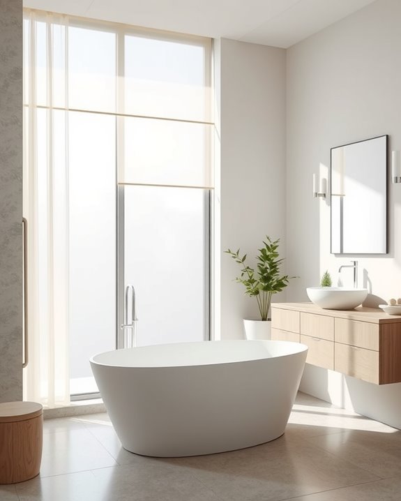 contemporary bathroom window treatments