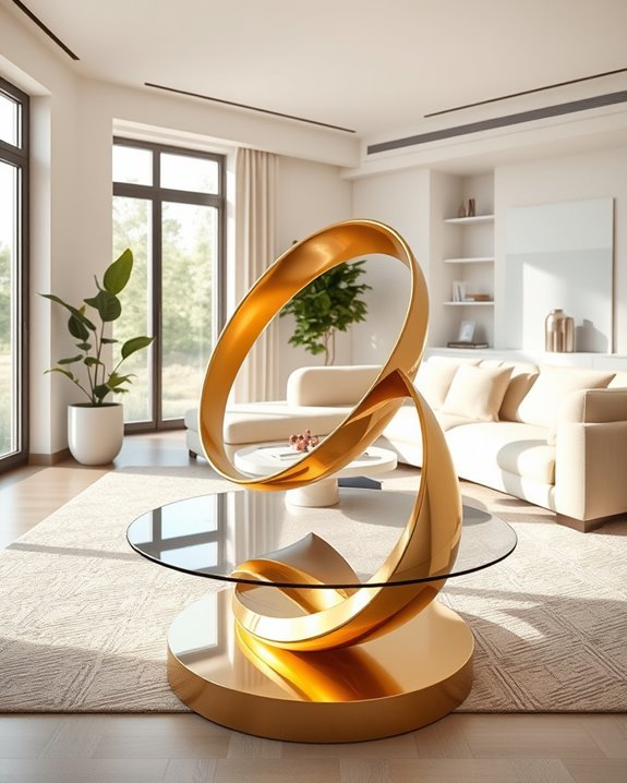 contemporary gold abstract sculptures