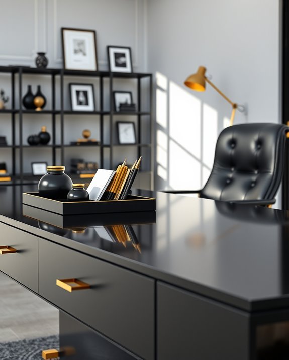 contemporary gold office accents