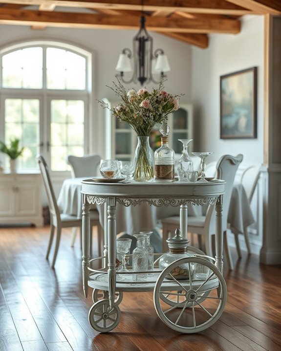 cottage style bar cart charm