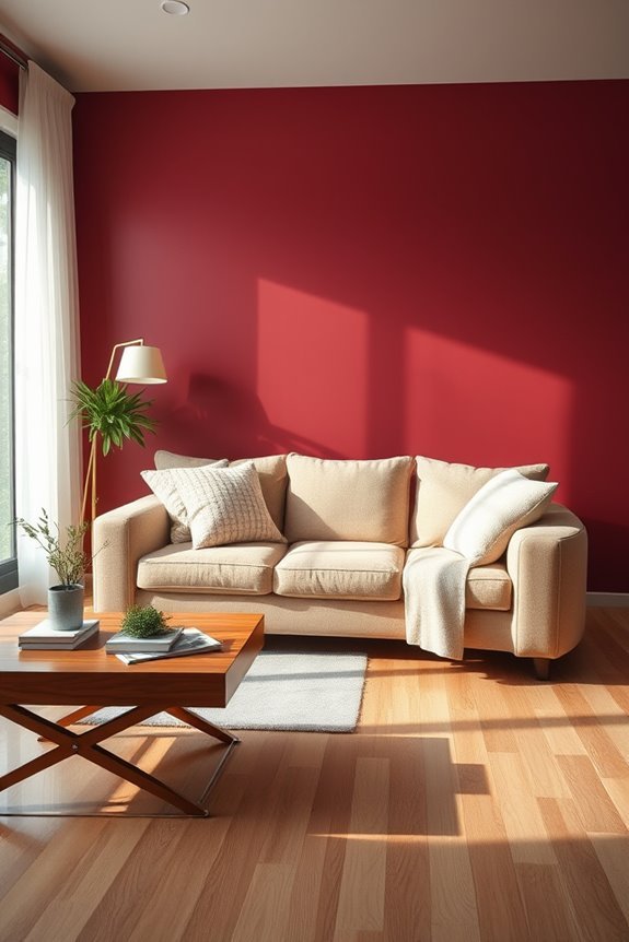 cozy ambiance with burgundy