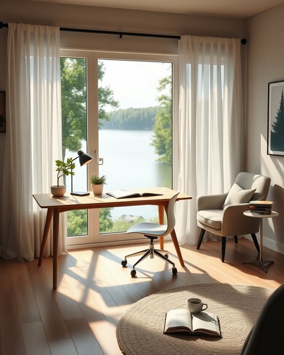 cozy and productive workspace