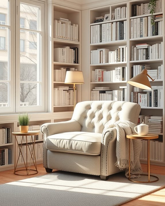 cozy armchair reading nook
